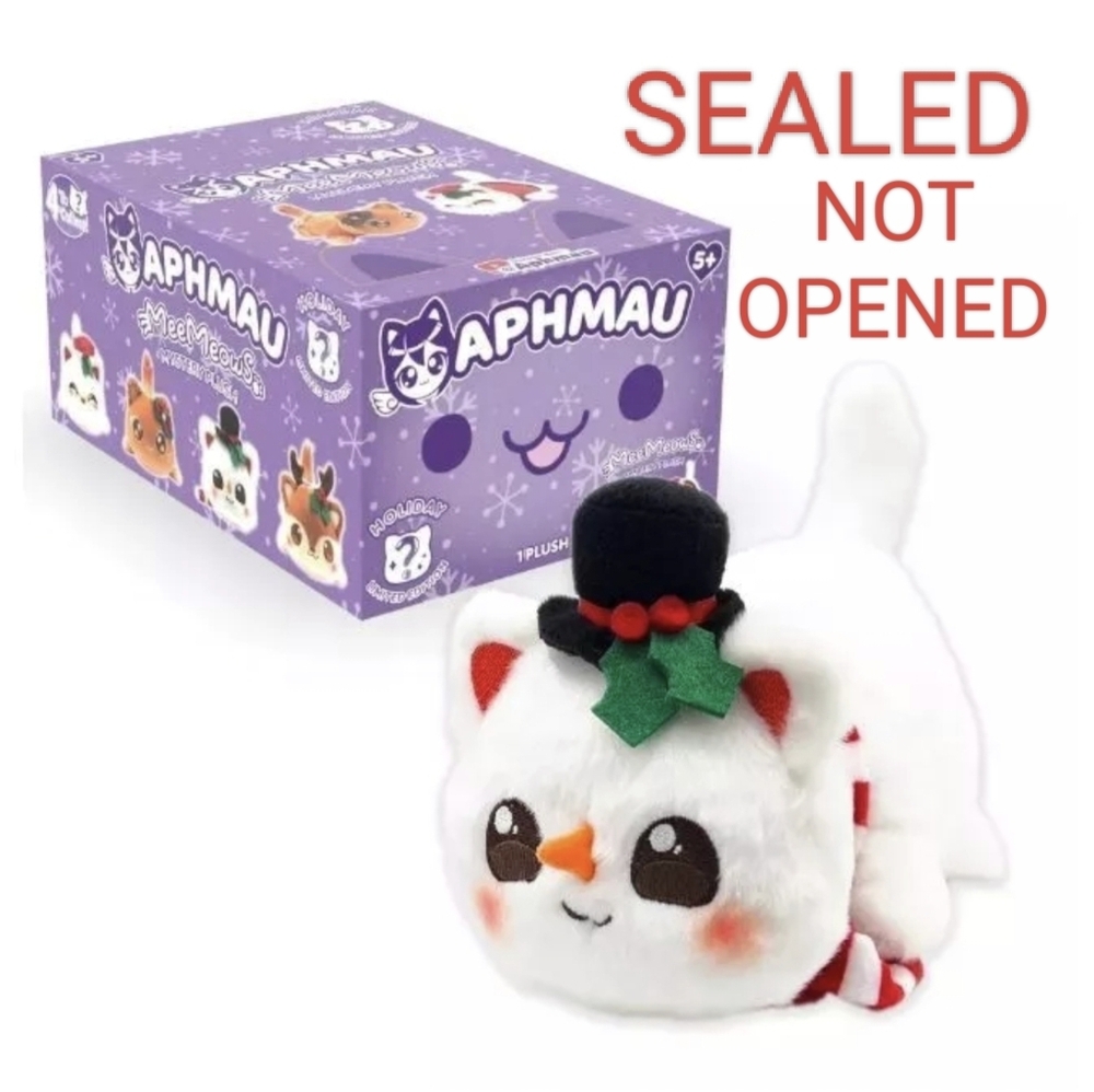 SEALED Aphmau MeeMeows SNOWMAN 6" CHRISTMAS Plush Cat Kitten Toy Holiday NEW